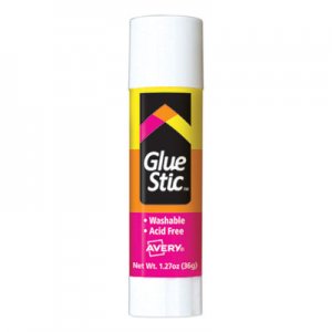 Avery AVE00196 Permanent Glue Stic, 1.27 oz, Applies White, Dries Clear