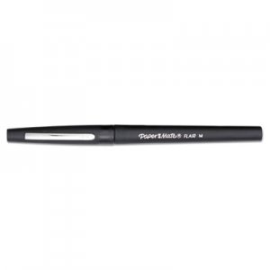 Paper Mate 8430152 Point Guard Flair Porous Point Stick Pen, Black Ink, Medium, Dozen