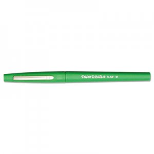 Paper Mate 8440152 Point Guard Flair Porous Point Stick Pen, Green Ink, Medium, Dozen