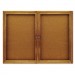 Quartet 364 Enclosed Bulletin Board, Natural Cork/Fiberboard, 48 x 36, Oak Frame