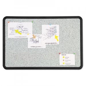 Quartet 699370 Contour Granite Gray Tack Board, 36 x 24, Black Frame