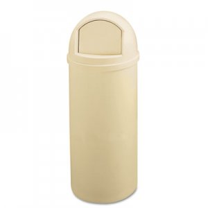 Rubbermaid Commercial 817088BG Marshal Classic Container, Round, Polyethylene, 25gal, Beige