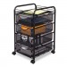 Safco 5214BL Onyx Mesh Mobile File With Four Supply Drawers, 15-3/4w x 17d x 27h, Black