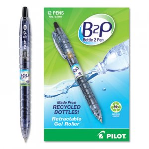 Pilot PIL31600 B2P Bottle-2-Pen Recycled Retractable Gel Pen, 0.7mm, Black Ink, Translucent Blue Barrel
