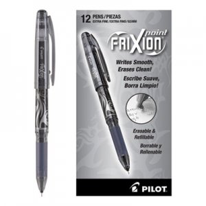 Pilot PIL31573 FriXion Point Erasable Gel Ink Stick Pen, Black Ink, .5mm, Dozen