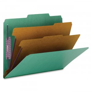 Smead 14201 Green PressGuard Classification File Folder with SafeSHIELD Fasteners