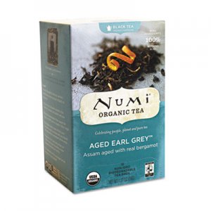 Numi 10170 Organic Teas and Teasans, 1.27oz, Aged Earl Grey, 18/Box