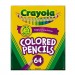 Crayola CYO683364 Colored Woodcase Pencil, HB, 3.3 mm, Assorted, 64/Pack