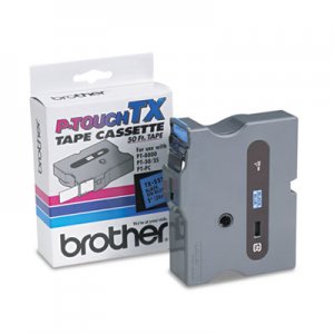 Brother P-Touch BRTTX5511 TX Tape Cartridge for PT-8000, PT-PC, PT-30/35, 1w, Black on Blue