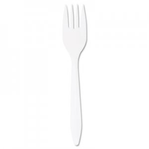 Dart F6BW Style Setter Mediumweight Plastic Forks, White, 1000/Carton