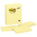 Post-it Notes MMM655YW Original Pads in Canary Yellow, 3 x 5, 100-Sheet, 12/Pack