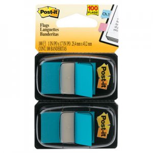 Post-it Flags MMM680BB2 Standard Page Flags in Dispenser, Bright Blue, 100 Flags/Dispenser