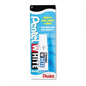 Pentel PEN100W Permanent Marker, Broad Tip, White