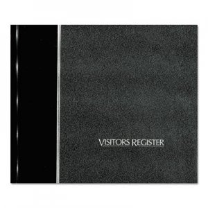 National RED57802 Visitor Register Book, Black Hardcover, 128 Pages, 8 1/2 x 9 7/8
