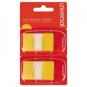 Universal UNV99006 Page Flags, Yellow, 50 Flags/Dispenser, 2 Dispensers/Pack