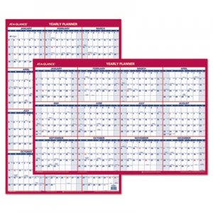 At-A-Glance AAGPM2628 Erasable Vertical/Horizontal Wall Planner, 24 x 36, Blue/Red, 2016