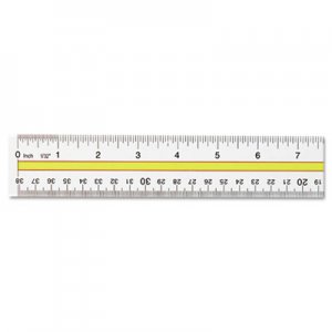 Westcott 10580 Acrylic Data Highlight Reading Ruler With Tinted Guide, 15" Clear