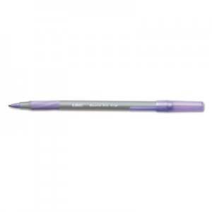BIC BICGSMG11PE Round Stic Grip Xtra Comfort Ballpoint Pen, Purple Ink, 1.2mm, Medium, Dozen