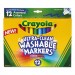 Crayola CYO587812 Washable Markers, Broad Point, Classic Colors, 12/Set
