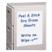 C-Line 57911 Peel and Stick Dry Erase Sheets, 8 1/2 x 11, White, 25 Sheets/Box