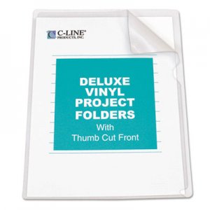C-Line 62138 Deluxe Project Folders, Jacket, Letter, Vinyl, Clear, 50/Box
