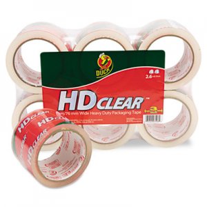 Duck DUC0007496 Heavy-Duty Carton Packaging Tape, 3" x 55yds, Clear, 6/Pack