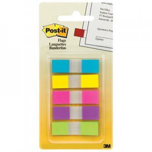Post-it Flags MMM6835CB2 Page Flags in Portable Dispenser, 5 Bright Colors, 5 Dispensers, 20 Flags/Color