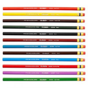 Prismacolor 20516 Col-Erase Colored Woodcase Pencils w/ Eraser, 12 Assorted Colors/Set