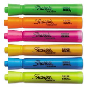 Sharpie 25076 Accent Tank Style Highlighter, Chisel Tip, Assorted Colors, 6/Set