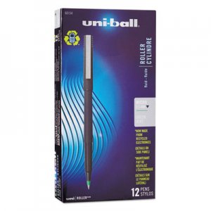 Uni-Ball 60154 Roller Ball Stick Dye-Based Pen, Green Ink, Micro, Dozen