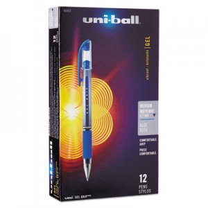 Uni-Ball 65451 Signo Gel GRIP Roller Ball Stick Gel Pen, Blue Ink, Medium, Dozen
