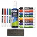 EXPO 80054 Low-Odor Dry Erase Marker, Eraser & Cleaner, Chisel/Fine, 12/Set
