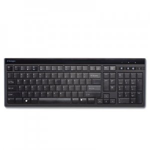 Kensington 72357 Slim Type Standard Keyboard, 104 Keys, Black/Silver