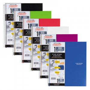 Five Star 06190 Wirebound Quadrille Notebook, 8 1/2 x 11, 1 Subject, White, 100 Sheets, Assorted