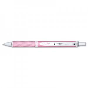 Pentel PENBL407PA EnerGel Alloy RT Retractable Liquid Gel Pen, .7mm, Pink Barrel, Black Ink