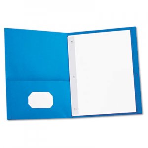 Universal UNV57115 Two-Pocket Portfolios with Tang Fasteners, 11 x 8 1/2, Light Blue, 25/Box