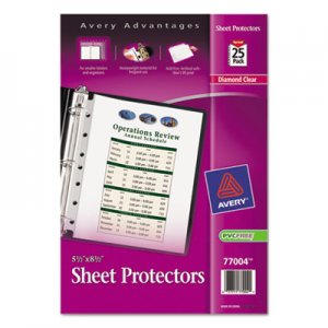 Avery 77004 Top Load Sheet Protector, Heavyweight, 8 1/2 x 5 1/2, Clear, 25/Pack