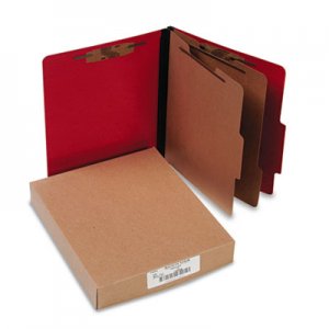 ACCO 15669 ColorLife PRESSTEX Classification Folders, Letter, 6-Section, Exec Red, 10/Box