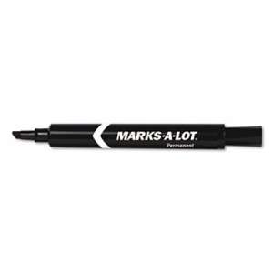 Marks-A-Lot 08888 Large Desk Style Permanent Marker, Chisel Tip, Black, Dozen
