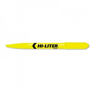 HI-LITER 23591 Pen Style Highlighter, Chisel Tip, Fluorescent Yellow Ink, Dozen