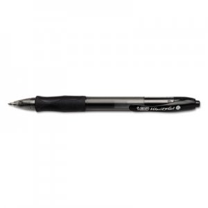 BIC BICRLC11BK Gelocity Roller Ball Retractable Gel Pen, Black Ink, .7mm, Medium, Dozen