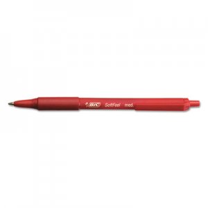 BIC BICSCSM11RD Soft Feel Ballpoint Retractable Pen, Red Ink, 1mm, Medium, Dozen