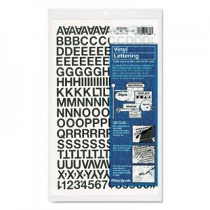 Chartpak 01010 Press-On Vinyl Letters & Numbers, Self Adhesive, Black, 1/2"h, 201/Pack