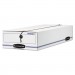 Bankers Box 00002 LIBERTY Check/Deposit Slip Storage Box, 9 x 23 x 4, White/Blue, 12/Carton