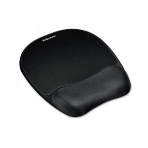 Fellowes 9176501 Mouse Pad w/Wrist Rest, Nonskid Back, 7 15/16 x 9 1/4, Black