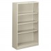 HON S60ABCQ Metal Bookcase, Four-Shelf, 34-1/2w x 12-5/8d x 59h, Light Gray