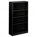 HON S60ABCP Metal Bookcase, Four-Shelf, 34-1/2w x 12-5/8d x 59h, Black