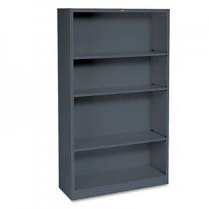 HON S60ABCS Metal Bookcase, Four-Shelf, 34-1/2w x 12-5/8d x 59h, Charcoal