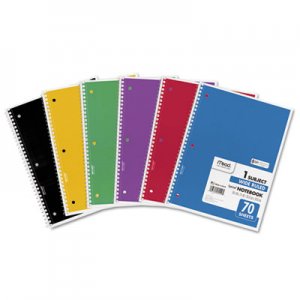 Mead 05510 Spiral Bound Notebook, Perforated, Legal Rule, 8 x 10 1/2, White, 70 Sheets