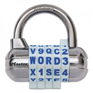 Master Lock 1534D Password Plus Combination Lock, Hardened Steel Shackle, 2 1/2" Wide, Silver